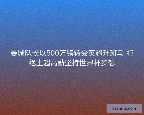 曼城队长以500万镑转会英超升班马 拒绝土超高薪坚持世界杯梦想